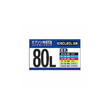 2個セット ナカバヤシ エプソン用互換インク(6色パック)IC6CL80L互換 PPCPP-EIC80L-6PX2 管理No. 4589453407377