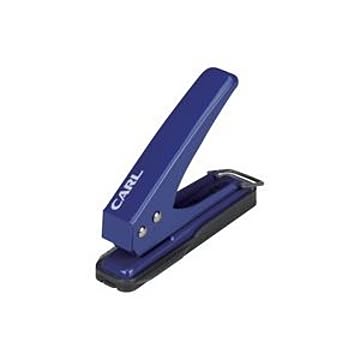 （まとめ）カール事務器 1穴パンチ SD-15-B ブルー×10セット
