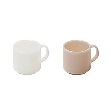 ideaco イデアコ Milk Glass  mag cup (2pcs) ミルクガラス マグカップ(2個セット) 食器 アメリカ ヴィンテージ インテリア コップ スタッキング