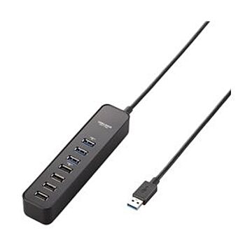エレコム USB3.0ハブ/マグネット付/セルフパワー・バスパワー共用/7ポート/ブラック U3H-T706SBK