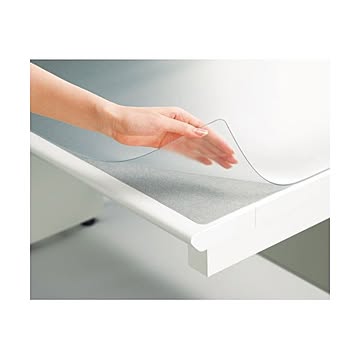 まとめプラス ななめカットデスクマット塩ビ OAタイプ ダブル下敷付 1190×590mm ライトグレー DM-126MW 1枚×3セット