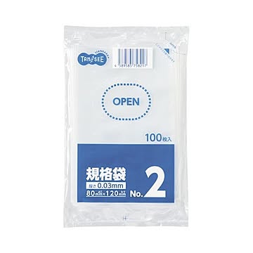 （まとめ）TANOSEE 規格袋 2号0.03×80×120mm 1パック（100枚）【×50セット】