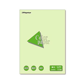 （まとめ） Nagatoya カラーペーパー A4判 厚口 ナ-3306 若草 100枚入 【×3セット】