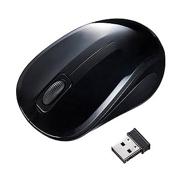 (まとめ) サンワサプライ 静音ワイヤレスブルーLEDマウス 2ボタン ブラック MA-WBL32BK 1個 【×5セット】