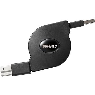 バッファロー（サプライ） USB3.2 Gen1 A-B 巻取り式ケーブル 0.7m ブラック BU3ABM07BK