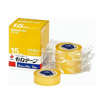 (まとめ) ニチバン セロテープ エルパック エス 小巻 15mm×20m LP-15S 1パック(5巻)  【×10セット】