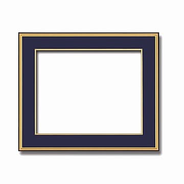 【和額】黒い縁に金色フレーム　日本画額　色紙額　木製フレーム　■黒金　色紙F10サイズ(530×455mm)　紺