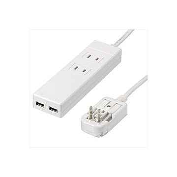 (まとめ)YAZAWA 海外用マルチ変換タップ2個口USB2ポート HPM6AC2USB2WH×2セット