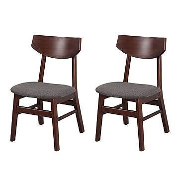 ユーリ 天然木 ダイニングチェア 2脚組R ブラウン 完成品