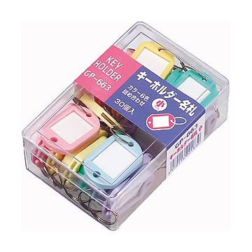 (まとめ) ソニック キーホルダー名札 小 両面表示 5色 GP-663 1ケース（30個：各色6個） 【×10セット】