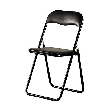 ブラック 折りたたみ椅子 幅440×奥行465×高さ815mm スチールフレーム 完成品