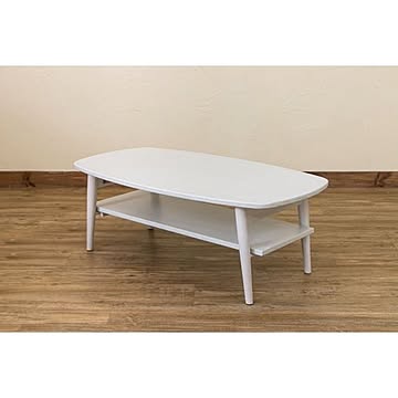 折りたたみローテーブル/センターテーブル  幅90cm 『TRIM』 収納棚付き 【完成品】