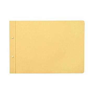 （まとめ） TANOSEE とじ込表紙 クラフト紙 A4ヨコ 2穴 1セット（25組50枚：5組10枚×5パック） 【×3セット】