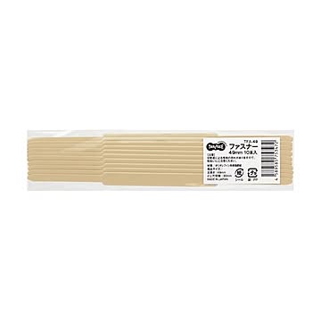 (まとめ) TANOSEE ファスナーポリオレフィン鋼板 足間隔80mm 長さ49mm 1パック(10本)  【×50セット】