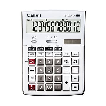 （まとめ）キヤノン 卓上電卓 HS-1250WUC12桁 3896C001 1台【×2セット】