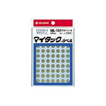 （まとめ） ニチバン カラーラベル 一般用 ML-151 一般用（単色） 8mm径 ML-1519 金 1P入 【×10セット】