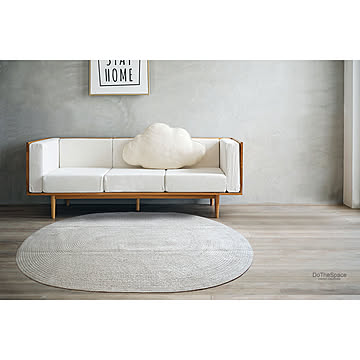 DoTheSpace コットンラグ 130×180cm楕円形 アイボリー
