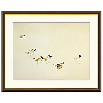 額絵 喜雀 竹内栖鳳 61x49.5cm 三幸