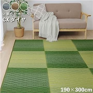 い草ラグマット/絨毯 裏：不織布 防滑 折りたたみ 消臭 抗菌 防臭 ふっくら コンパクト【代引不可】