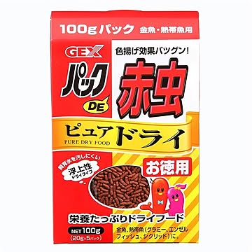 （まとめ） パックDE赤虫 ピュアドライ 100g （ペット用品） 【×5セット】【代引不可】