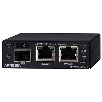 ApresiaLightMC-LX SNMP管理機能付メディアコンバーター10/100/1000M、SMF2芯、最大5km伝送 APLMCLX