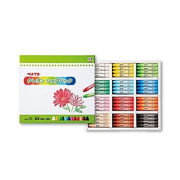 ぺんてる クレヨン シェアパック12色（各色12本） PTCGSP-12 1セット