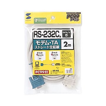 （まとめ）サンワサプライ RS-232Cケーブル（モデム・TA用・2m） KR-M2【×3セット】