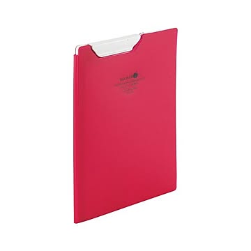 （まとめ） LIHIT LAB AQUA DROPs クリップファイル A5 タテ型 赤 【×10セット】