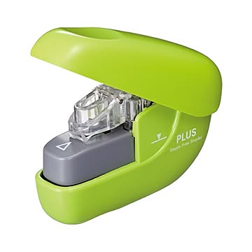 （まとめ） プラス 針なしホッチキスペーパークリンチ 6枚とじ グリーン SL-106NB 1個 【×10セット】