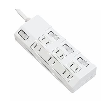 (まとめ) パナソニック ザ・タップマルチ 一括・個別スイッチ付 2P・6個口 ホワイト 2.0m WHA29263WKP(1個) 【×2セット】