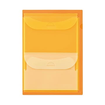 まとめライオン事務器ダブルポケットホルダーイロキャリ パンプキン WP-123 1冊 ×20セット