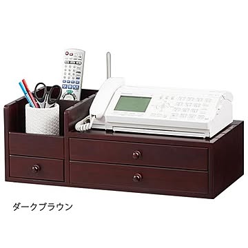 電話台/FAX台 【約幅51cm】 木製 取っ手付き 引き出しいっぱい ラック 〔リビング ダイニング 玄関 廊下〕