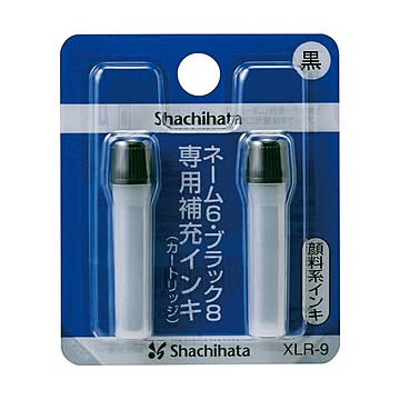 (まとめ) シヤチハタ Xスタンパー 補充インキカートリッジ 顔料系 ネーム6・簿記スタンパー用 黒 XLR-9 1パック（2本）  【×30セット】