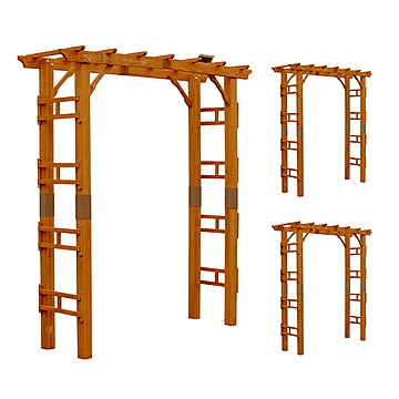天然木製アーチ 3台セット 組立式 Flex Pergola FLPG-R1900-3P 幅1905x奥行610x高さ2030mm 住まいスタイル