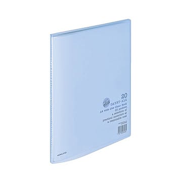 コクヨ クリヤーブックキャリーオール固定式 A4ワイド 20ポケット 背幅11mm 青 ラ-3B 1セット10冊