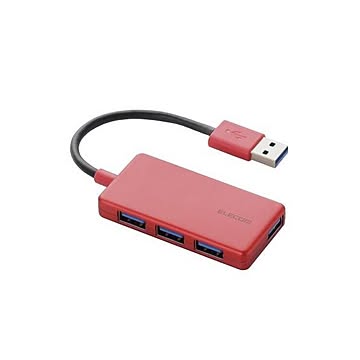 （まとめ） エレコム 4ポートUSB3.0ハブ（コンパクトタイプ） U3H-A416BRD 【×2セット】
