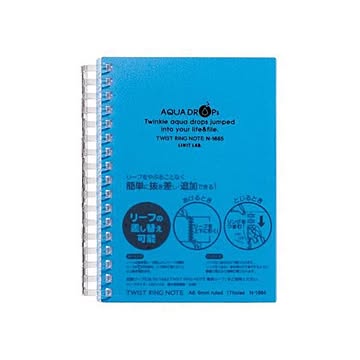 まとめ リヒトラブ AQUA DROPsツイストノート 厚型 A6 B罫 青 70枚 N-1665-8 1冊 ×30セット