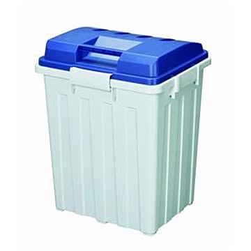 4個セット 大型ゴミ箱 76L 角型 ブルー フタ付き 日本製 ハンドル付き
