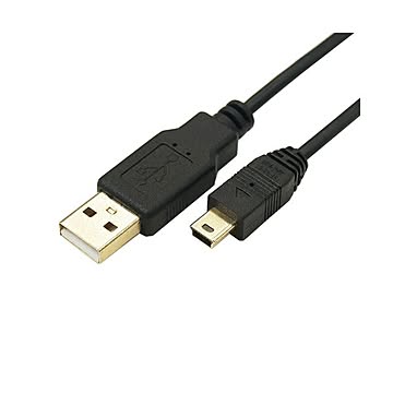(まとめ)変換名人 極細USBケーブルAオス-miniオス 1m USB2A-M5/CA100×10セット