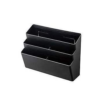 山崎実業 マグネット収納ポケット tower 3段 ブラック ランドリーラック フック付き 仕切り ハンガー