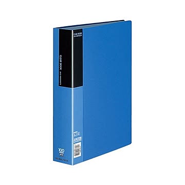 コクヨ クリヤーブックベーシック固定式 A4タテ 100ポケット 背幅59mm 青 ラ-B100B 1セット4冊