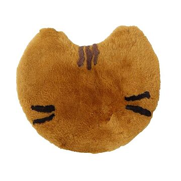 西川リビング 猫型ムートンクッション 吸放湿性 約40×36cm キジトラ