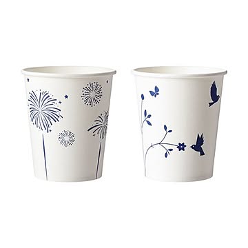 ファーストレイト ペーパーカップ Lインディゴ 花火・草原 150ml（5オンス）FR-5325 1セット（4000個：1000個×4パック）