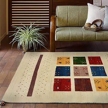 Rama（ラーマ） ギャッベ ラグマット 200cm×200cm m12198