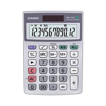 （まとめ）カシオ 特大表示電卓 12桁ミニジャストサイズ MW-12GT-N 1台【×3セット】