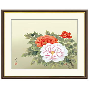 額絵 富貴花 小野洋舟 61x49.5cm 三幸