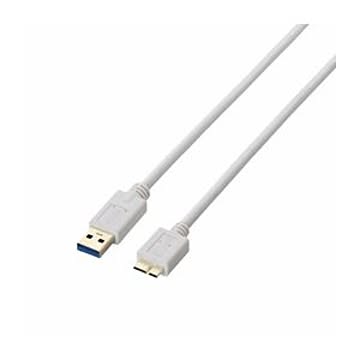 (まとめ)エレコム USB3.0ケーブル(A-microB) USB3-AMB05WH【×3セット】