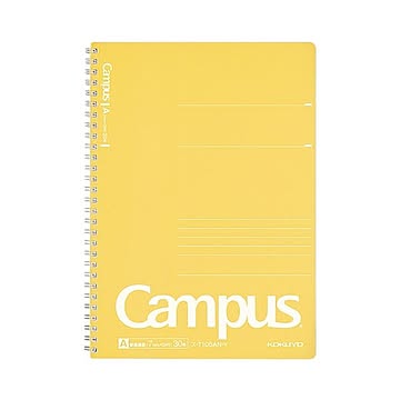 （まとめ）コクヨ キャンパスツインリングノート（PP表紙・スリム）セミB5 A罫 30枚 表紙黄 ス-T105AN-Y 1セット（5冊）【×5セット】