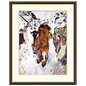 額絵 疾駆する馬 エドヴァルド・ムンク 42x34cm 三幸
