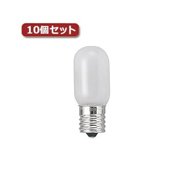 （まとめ）YAZAWA ナツメ球 T20 E12 10W ホワイト10個セット T201210WX10【×2セット】